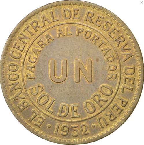 1943-1965 Un Sol Coin From Peru. Large And Attractive Coin With National Symbols. 1 Sol Graded By Seller Circulated Condition