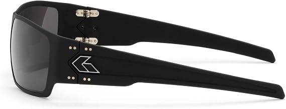 Gatorz Eyewear Specter Sunglasses Black Aluminum Frame/Black Logo Smoke Lens CNC-Machined Aluminum, Adjustable Fit Made in USA (GZ-08-031)