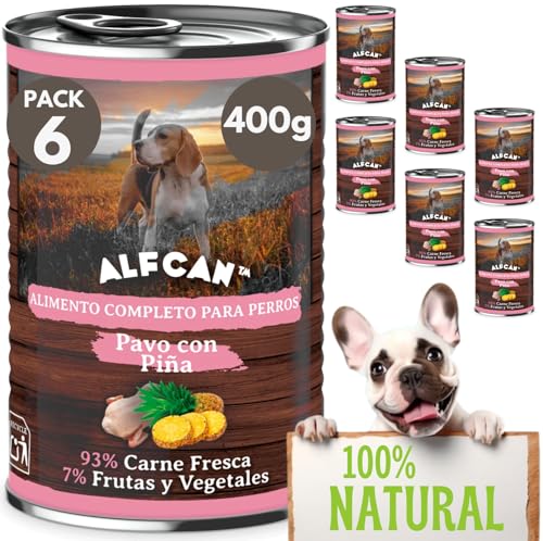 Comida Humeda Perros | Latas Perro (6x400g) Comida Perros Humeda | Pate para Perros | Comida Perros Grandes | Comida Natural para Perros | Comida para Perros en Lata | Pienso Humedo Perro