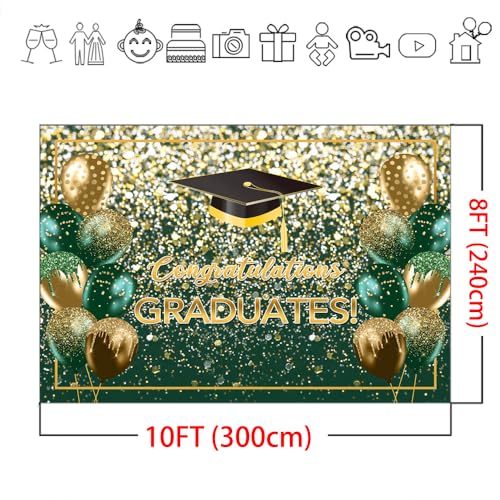 Telón de fondo verde para graduación 10x8 pies miniatura 5