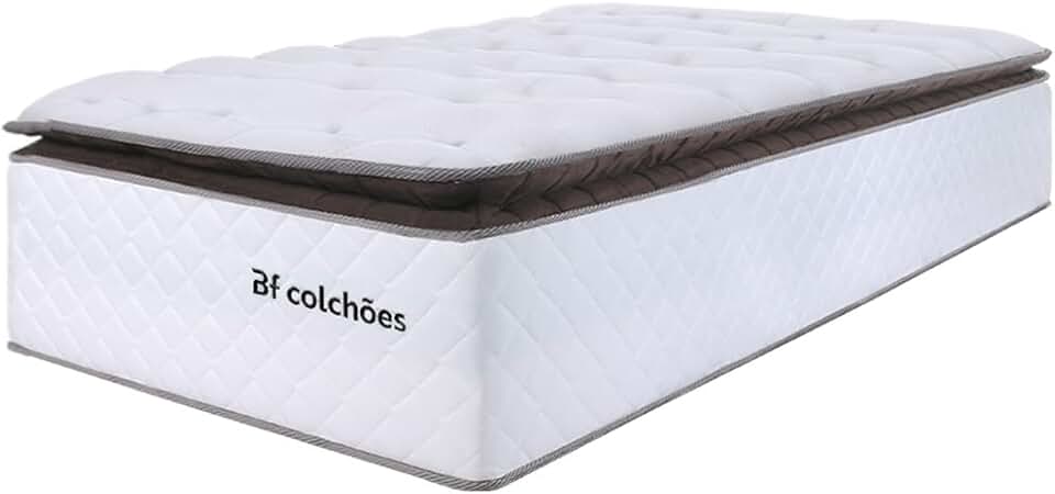 Colchão Solteirão Molas Ensacadas com Pillow Top Extra Conforto 97x203x38cm - Premium Sleep - BF Colchões