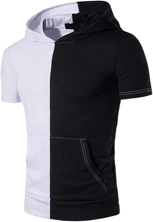 Herren T-Shirt Mit Kapuze Kurzarm - Zip Hoodie Für Sommer & Sport