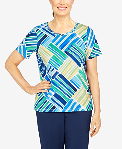 Haut patchwork rayé Alfred Dunner taille PS pour femme petite - 5
