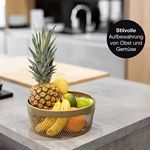 Moritz & Moritz Obstschale Metall gold Ø 25 cm Obstkorb Drahtkorb – Ansicht 4