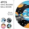 DOODLREAM 4PCS Wave Stormy Sky Vinyl Record Wall Decor 30 cm Hippy Mountains Cosmic Planet Wall Art Posters for Room Aesthetic, Retro Record Decor for Music Party Studio Living Room DIY Craft Project #1