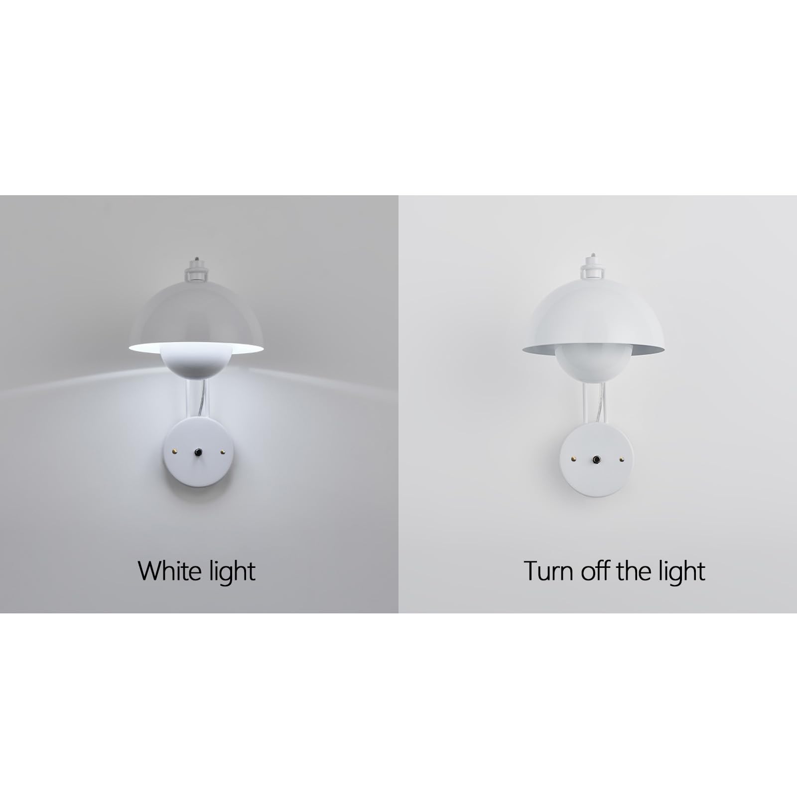 LED Wandleuchte 3000K/4000K/6000K Dimmbar Wandlampe mit Schalter Stecker Lesen Wandbeleuchtung Innen Modern Kreativ Design Eisen für Schlafzimmer Wohnzimmer Flur (Grau)