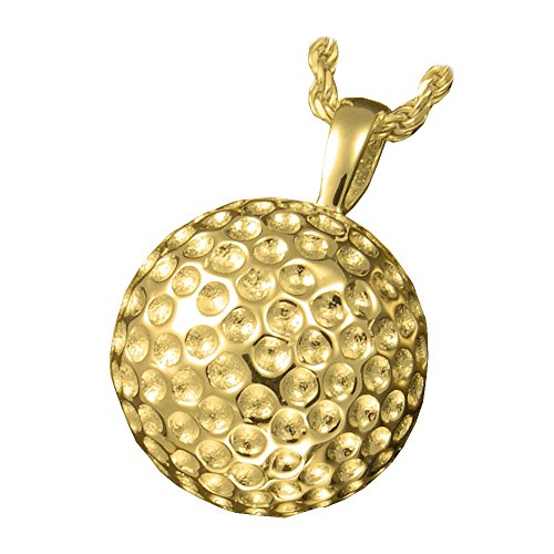 Memorial Gallery 3216 gp Sports Golf Ball Pendant 14K Gold/Sterling Silver Plating Cremation Pet Jewelry Cover