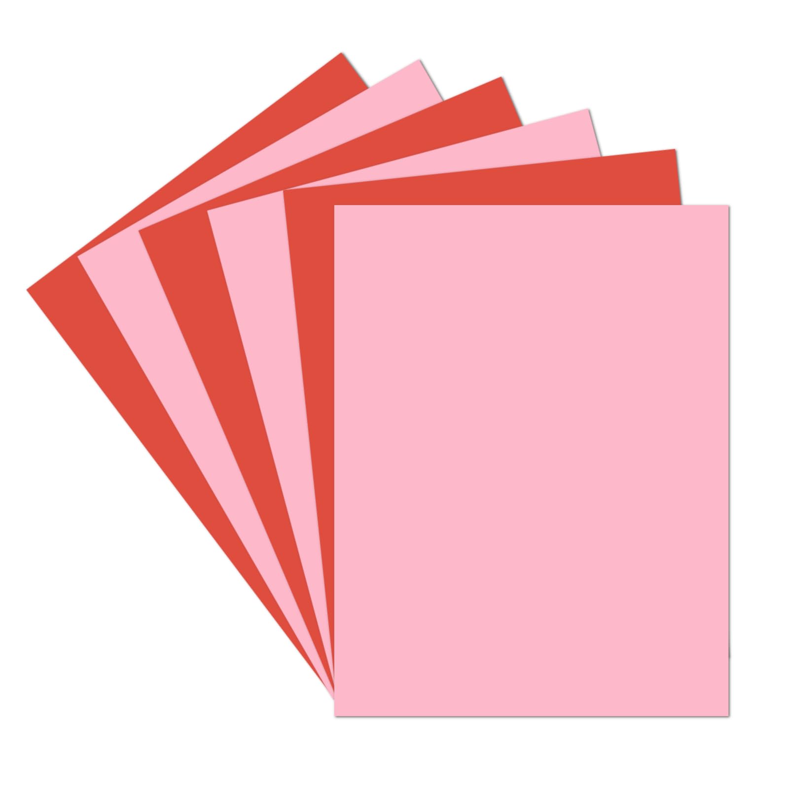 30 hojas de cartulina de color rosa y rojo, 8.5 x 11 pulgadas, 250 g/m²/90 libras, papel grueso de núcleo sólido para el día de San Valentín, escuela, manualidades, suministros de decoración