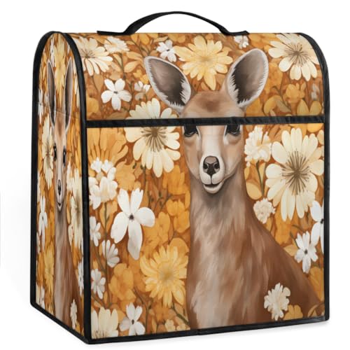 Coffee Maker Cover Floral Kangaroo Kitchen Appliance Covers Small Appliance Covers Blender Cover Juicer Cover Dust Covers for Kitchen Appliances with Top Handle and Pockets,Washable,C674