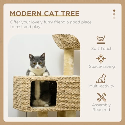 Torre para gatos de interior con rascadores y cama miniatura 3