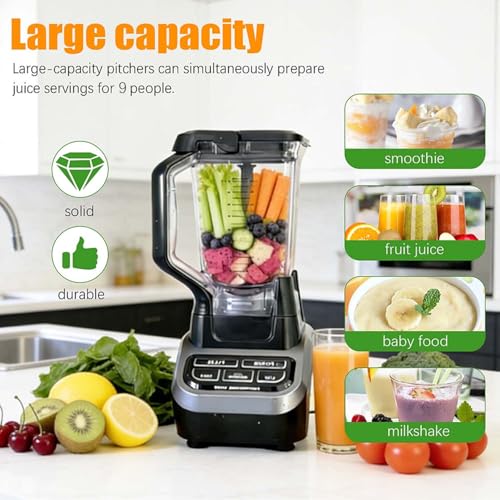 with lid Replacement Pitcher for Ninja Blender 72OZ XL Cups Replacement, Replacement Parts Accessories Ninja for BlenderBN750 BN750C BN751 BN751C BN753TGT BN800 BN800C BN801 BN801C BN801NP DB751A ect