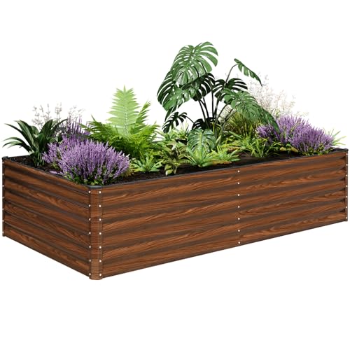 SnugNiture Galvanized Raised Garden Bed 8x4x2FT Outdoor...