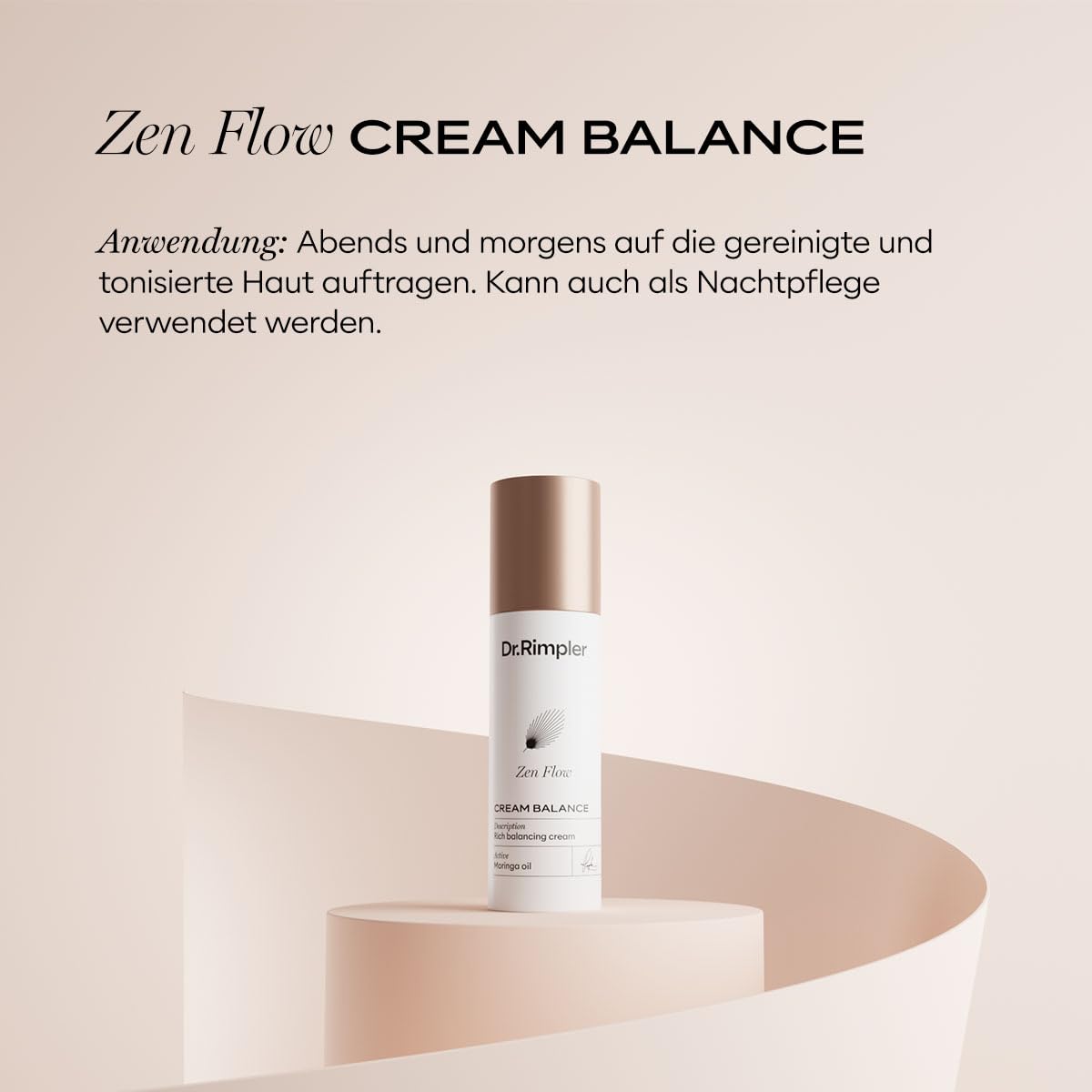 Dr. Rimpler Zen Flow CREAM BALANCE 50ml - regenerierende, gehaltvolle Pflegecreme mit wertvollen Ölen und beruhigenden Wirkstoffen - als Nachtcreme oder 24h Creme verwendbar