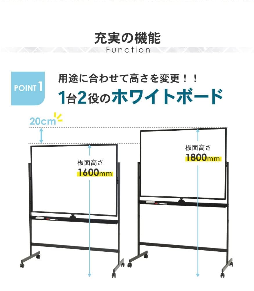 Amazon | 【法人専用】 LOOKIT ホワイトボード 脚付き 両面 無地