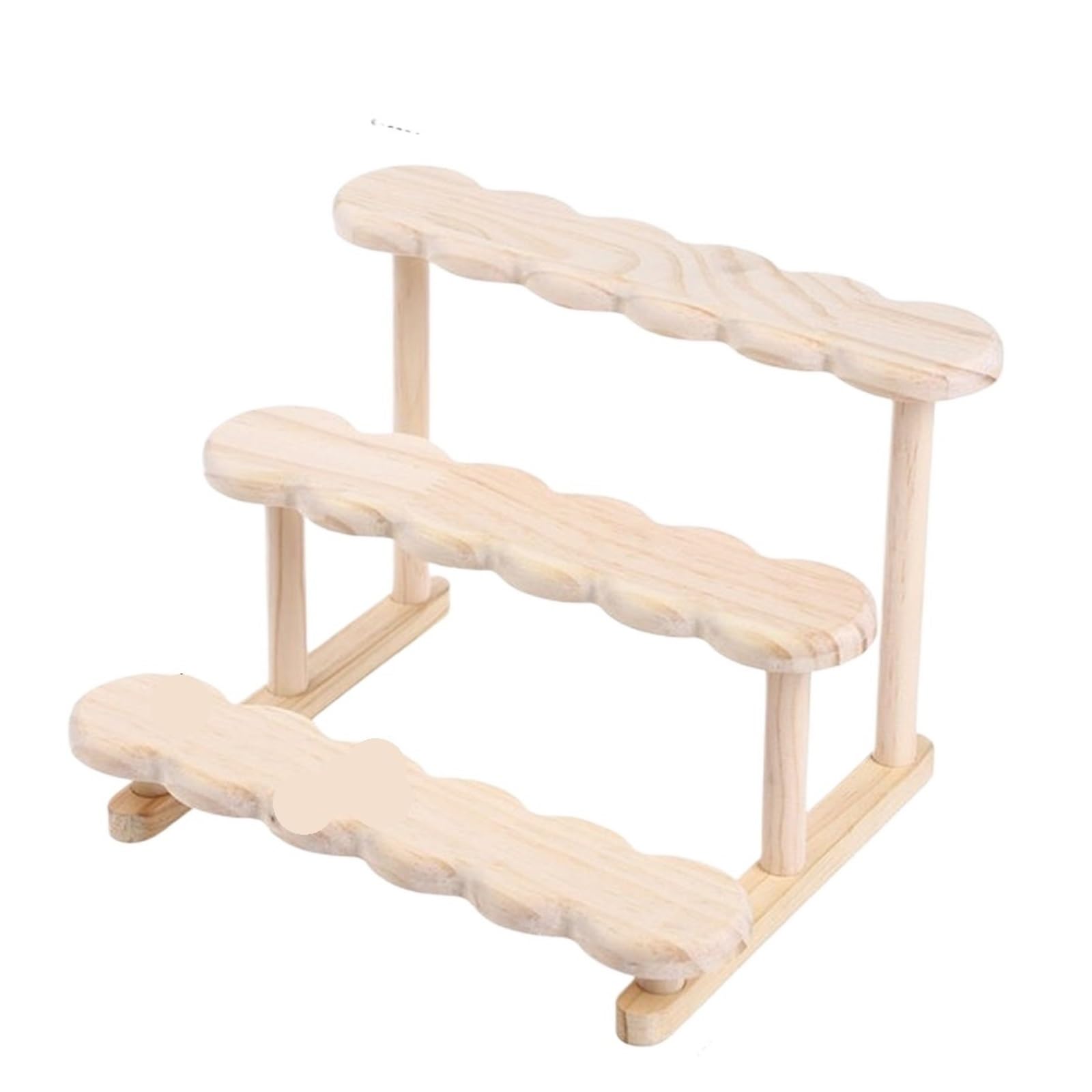 QuxetlRyz Perfume Organiser Display Risers 3 Tier Wooden Ladder Display Riser Shelf Figure Cabinet Cute Dolls Storage Box Makeup Organizer for Perfume(3 tier 1pc)