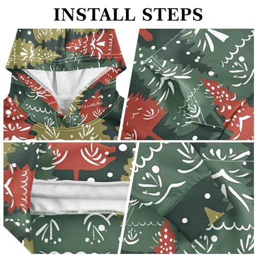 Kids Hoodies Sweaters Christmas Xmas Trees Hooded Sweatshirts with Big Pockets for Boys Girls B04003243