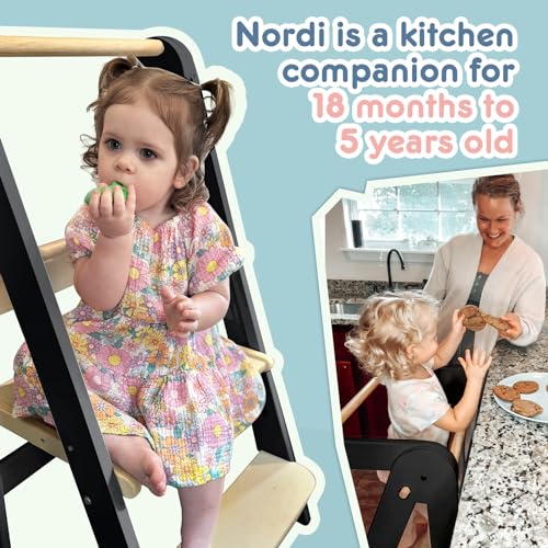 image for HARPPA Nordi Foldable Toddler Kitchen Tower, Kitchen Stool Helper, Sta