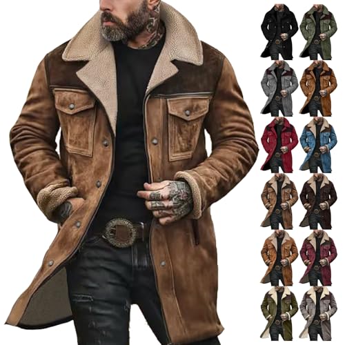 Giacca da uomo elegante casual vintage in finta pelle scamosciata