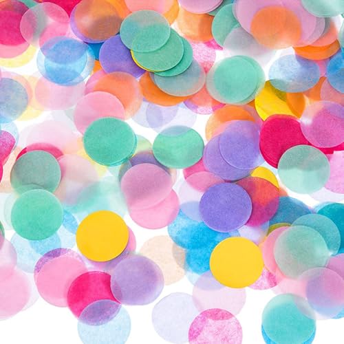 6000 Piezas Confeti Colorido, 50g, 2,5 cm Confeti de Papel Redondo, Decoracion Mesa para Cumpleaños, Bodas, Fiestas