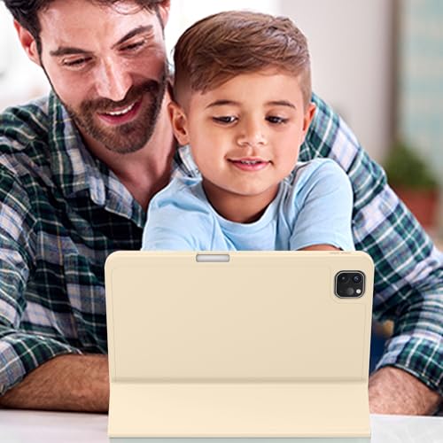 Image of ZryXal New iPad Pro 13 Inch Case (M5) 2025 / (M4) 2024 with Pencil Holder, Smart iPad Case [Support Pencil Pro and Pencil (USB-C)], Support Touch ID and Auto Wake /Sleep (Champagne Gold)