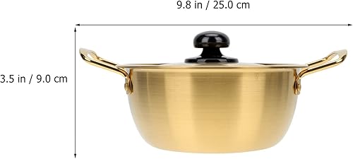 Miniatura 7 de YARDWE Utensilios de cocina de acero inoxidable, 1 juego de olla de ramen de acero inoxidable, cacerola de cocina, olla Ramyun de aluminio, olla de