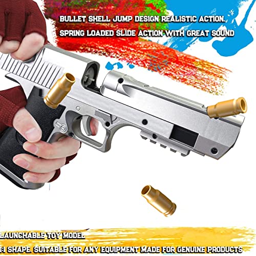 Toy Gun Soft Bullet, With 60 Pcs Eva Foam Soft Bullets, 4 Magazines And Goggles, Cool Toys Pistol Shell Ejecting Shooting Games Educational Model Toy Guns Gifts For Kids Boys Girls(Silver) #TOP2