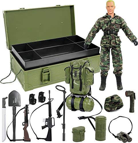 Click N' Play CNP30442 - Juego de figuras militares de infantería, tropa, figuras de acción e 12 pulgadas, juego con accesorios