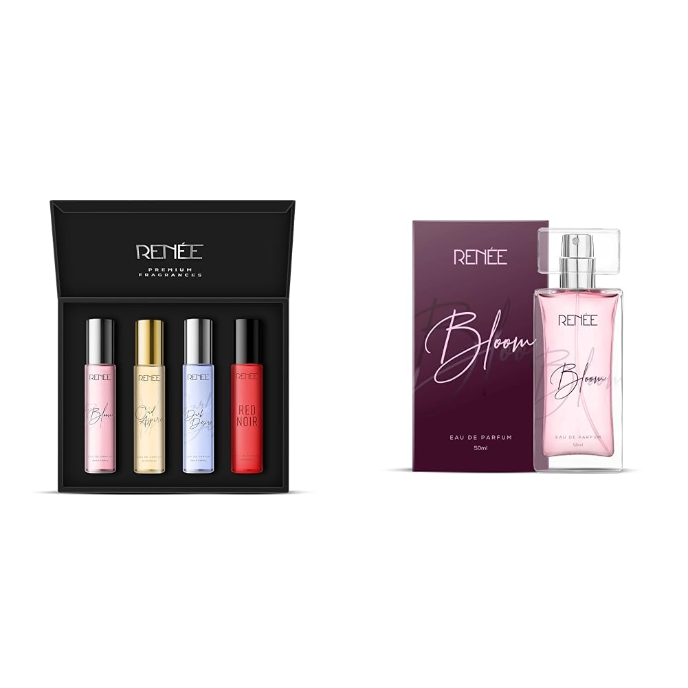 RENEE Premium Unisex Perfume Gift Set Pack Of 4 Eau De Parfum Spray, 15ml & Eau De Parfum Bloom, 50ml RENEE Premium Unisex Perfume Gift Set Pack Of 4 Eau De Parfum Spray, 15ml & Eau De Parfum Bloom, 50ml