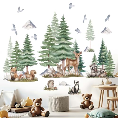 Sticker Decorativo Infantil Animales Bosque 48x43 in