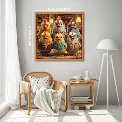 Rompecabezas de pollos divertidos para adultos, 1000 piezas, rompecabezas jigsaw con gafas, rompecabezas de animales tiernos, rompecabezas difícil e imposible para adultos miniatura 2