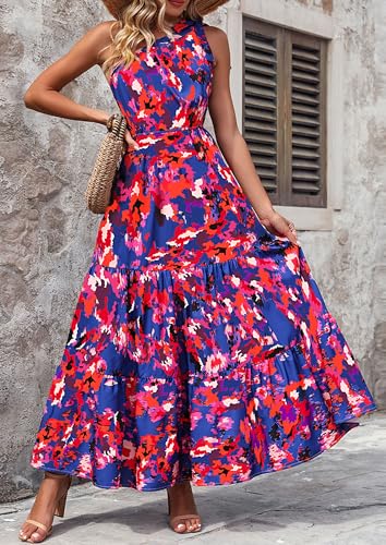 Image of PRETTYGARDEN Women's One Shoulder Boho Floral Maxi Dress