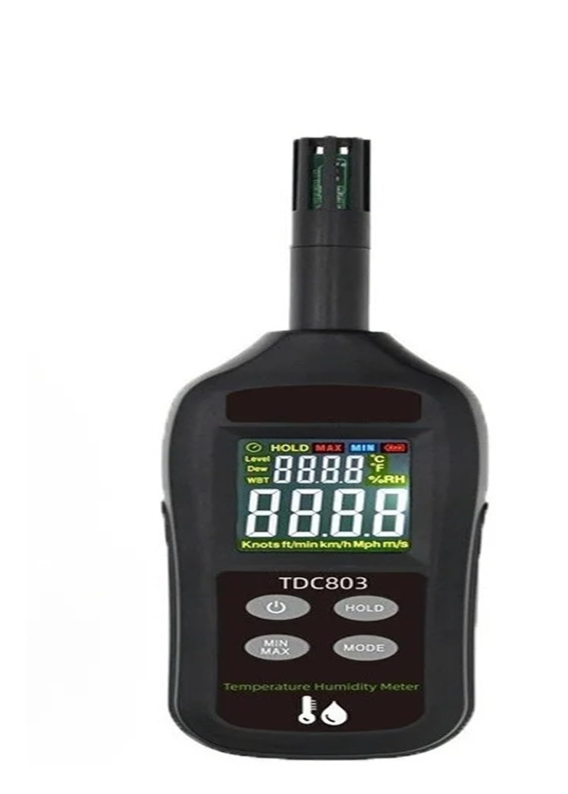 Probador electrónico de temperatura y humedad con pantalla digital y pantalla a color - Higrómetro de mano