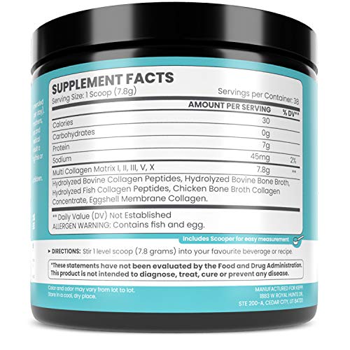 KEPPI Multi Collagen Protein Powder - 5 Types of Pure Food Sourced Collagen Peptides - Marine, Free Range Chicken & Bovine Bone Broth Peptides - Thumbnail 5