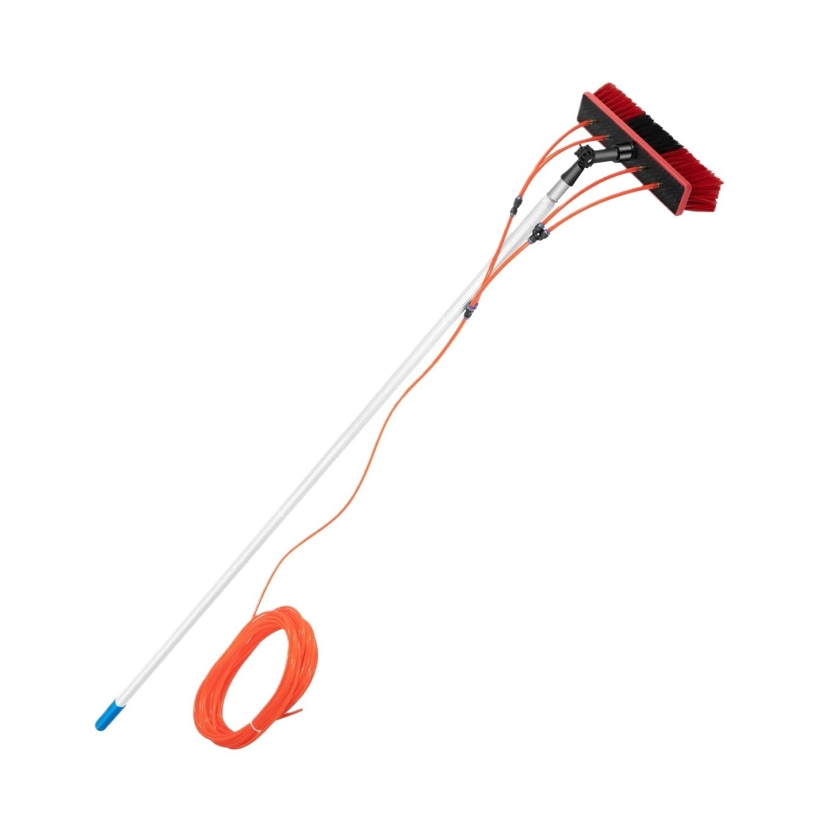 POGHDBXA Telescopic Pole Brush, 180° Rotatable Hydraulic Pole Cleaning Kit with Telescopic Handle Removable Brush Head for Roofs,Cleaning Brush
