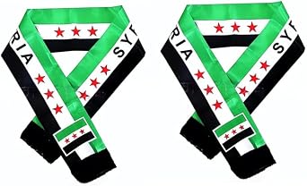 2 Free Syria Flag Scarves, 53 135cm Polyester Tournament Cheering Scarf
