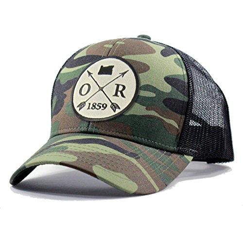 Homeland Tees Men's Oregon Arrow Patch Army Camo Trucker Hat - Army Camo