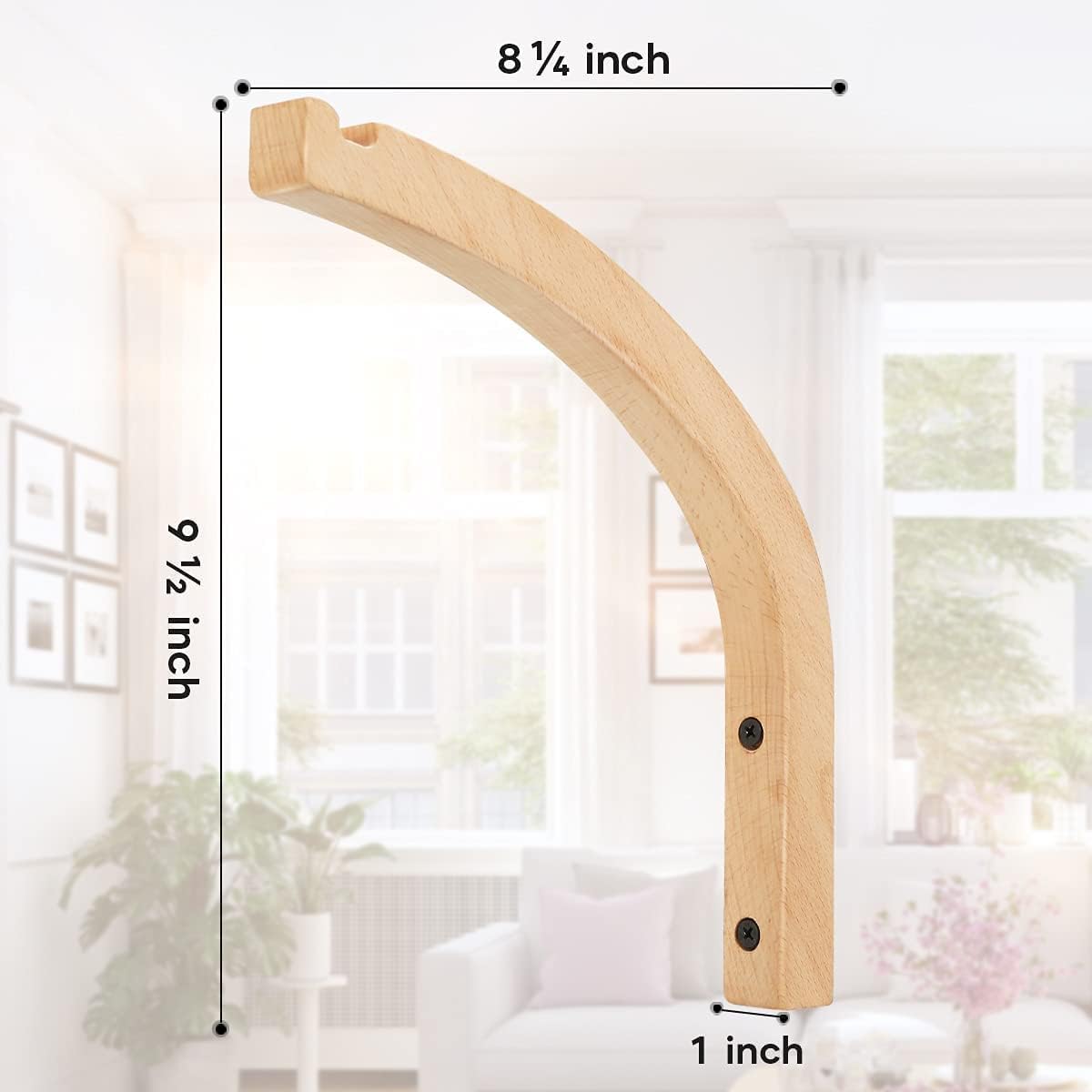 Wooden Wall Hooks for Plants,2 Pack Natural Wood Heavy Duty Hangers | 8 inch decorative wall hooks, suitable for hanging planters, lanterns, wind chimes & garden decor;wall plant hook