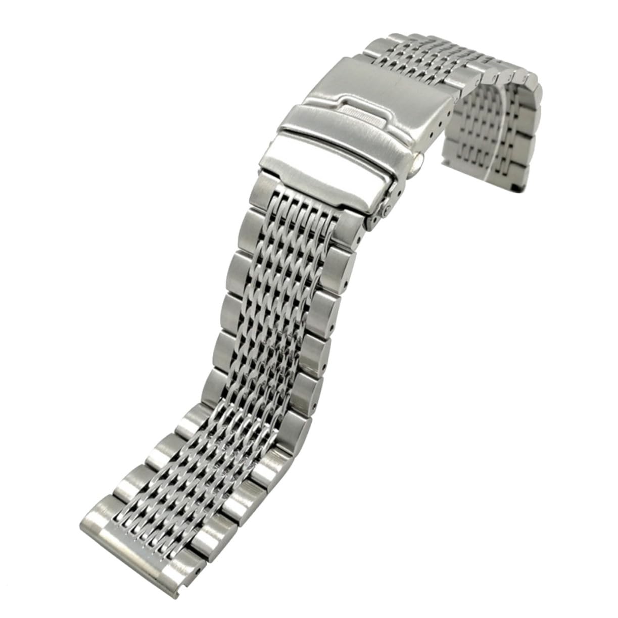 jojofuny Correa de Acero Inoxidable de Correa de Reloj de Metal Sólido Lijado para Reemplazo de Reloj Color Plateado para Uso Diario