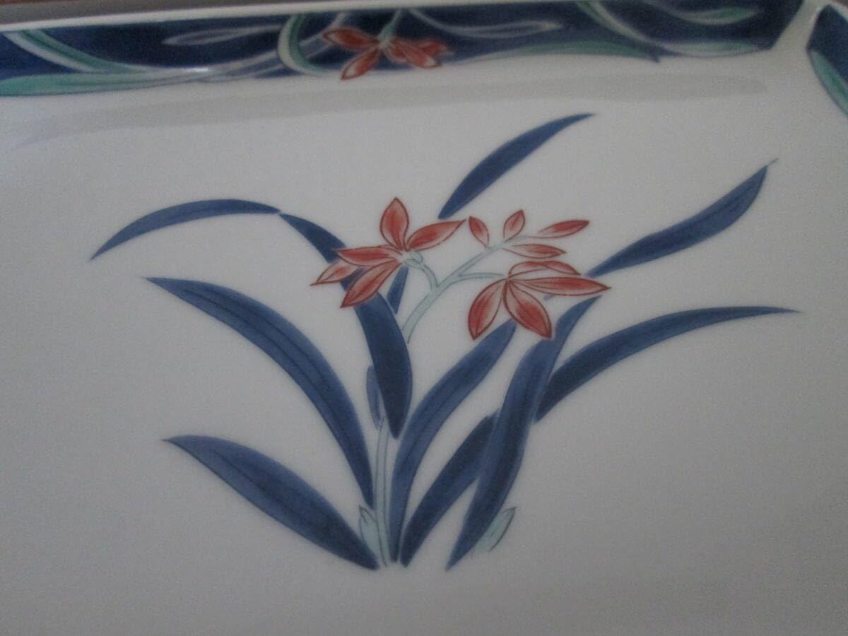 取り分け皿　平皿　5枚　和食器　あやめ　しょうぶ　季節のお皿 九谷焼 四季の花 4.6号皿揃 中皿 5枚 セット おしゃれ 青郊窯 日本製