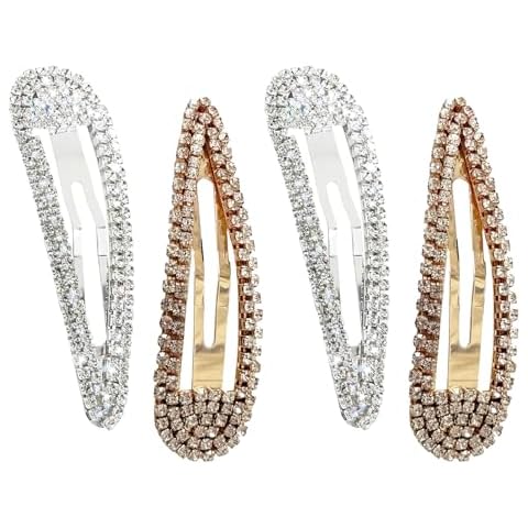 4Pcs Bling Crystal Hair Clips for Women Cover