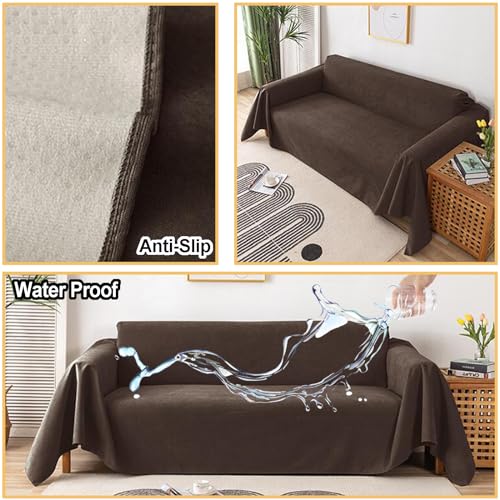 Housse de canapé imperméable grand canapé d'angle en L ou U durable