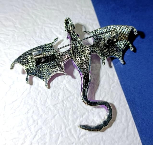 Purple Enamel Flying Dragon Broaches Pins,2.4 * 2.75cm