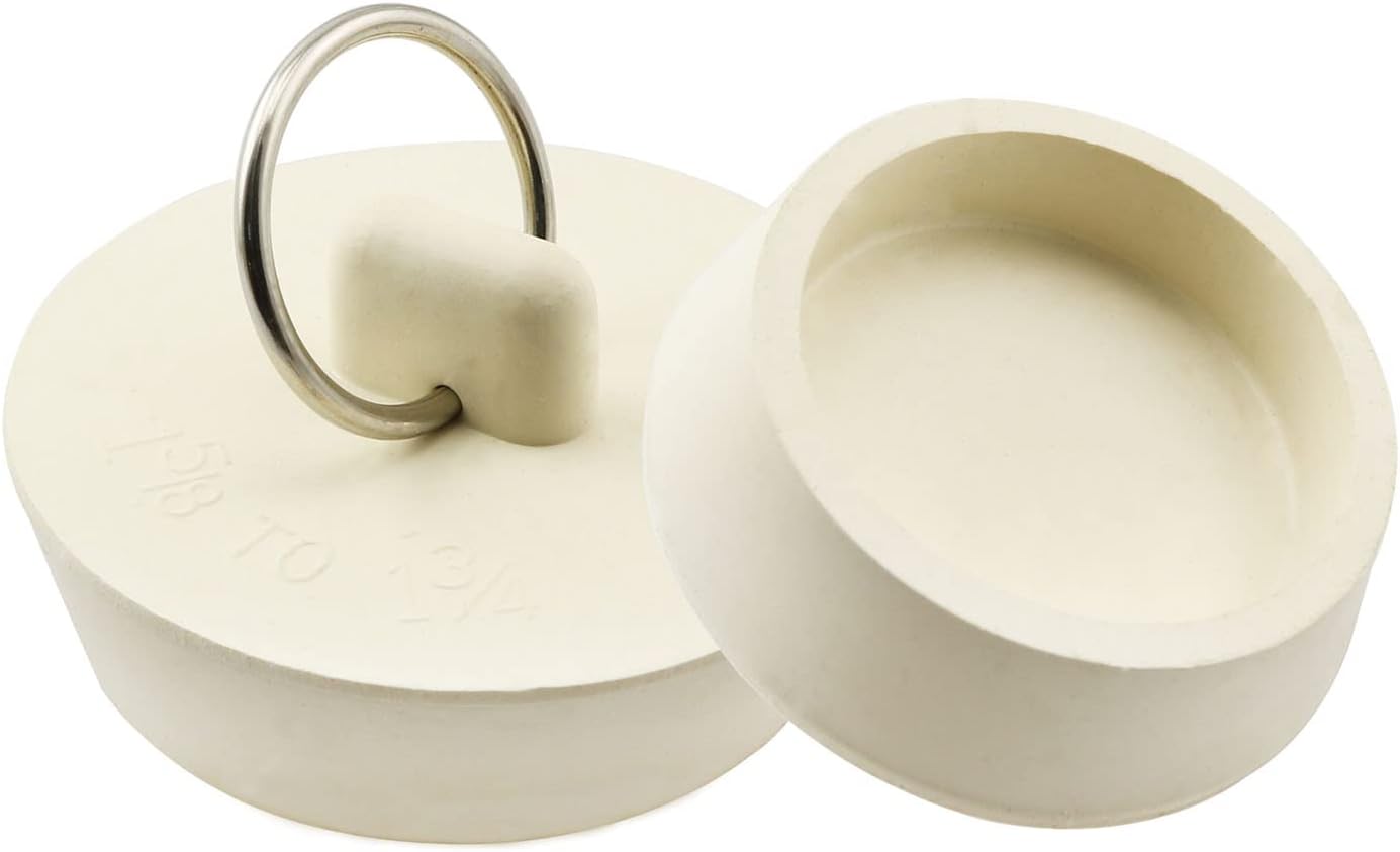 ZYAMY 4pcs White Drain Stopper, Rubber Sink Stopper Plug with Hanging Ring Laundry Bathroom Sink Bathtub Drains Washroom Kitchen Supplies 4 Sizes