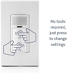 Leviton Decora Motion Sensor Light Switch, Motion Activated, Auto-On/Auto-Off, 2A, No Neutral Wire Required, Single Pole, DOS02-0LW, White