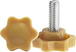 Rosca de cabeza de plástico en forma de estrella de ciruela, tornillo de pulgar de mango que aprieta la perilla de tornillo de madera piezas de bloqueo M6 blanco amarillo (Color : Yellow, Size : 16M