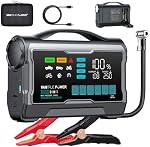 JS3 Réel 3250A Sauter avec Air Compresseur 160PSI, 12V Démarreur de saut de batterie de voiture avec 9" Affichage, boîte de saut portable avec 65W Chargement rapide Power Banque, 10L Gas/8L Diesel
