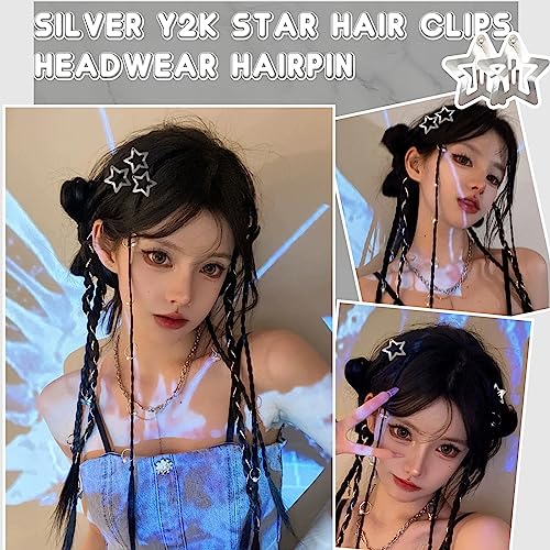 Yohou 60Pcs Star Hair Clips Y2K Hair Accessories Star Silver Hair Clips Hair Barrettes Small Cute Non Slip Snap Metal Hairclips For Women Girls Thin Thick Hair #TOP2