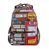 alte nummernschilder behalten Stilvoll und einzigartig – Exquisites modisches Druckmuster, kein Geruch, kein Verblassen, umweltfreundlich und gesund. Es ist für alle Arten von Anlässen für Studenten, den täglichen Gebrauch oder auf Reisen verfügbar. Schultaschen sind ein tolles Geschenk für Thanksgiving, Silvester, Geburtstag, Valentinstag, Schulsaison.