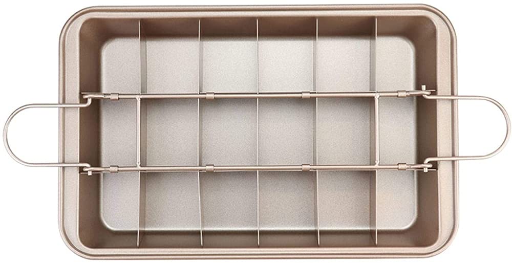 Moldes cuadrados para tartas de acero inoxidable con separadores extraíbles, aptos para horno de cocina