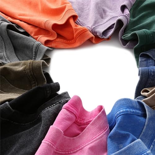 Men's Cotton Short Sleeve T-Shirts Casual Loose Crewneck Pullover Tops Vintage Distressed Summer Basic Tees3